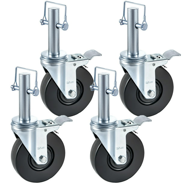 Casters,4 Pieces Medium Polyurethane Stainless Steel Household Electric Appliance Directional Wheel,Scaffold Trolley Industry Universal Wheel,Replace Accessories with Bra 